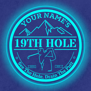 Personalized LED Color Changing Acrylic 19th Hole Mountains Sign