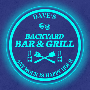 Personalized LED Color Changing Backyard Bar & Grill Sign