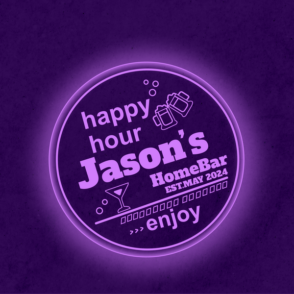 Personalized LED Color Changing Acrylic Happy Hour Bar Sign