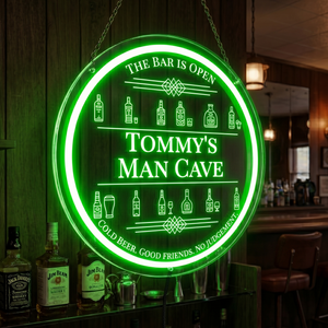 Personalized LED Color Changing Acrylic Man Cave Bottles Sign