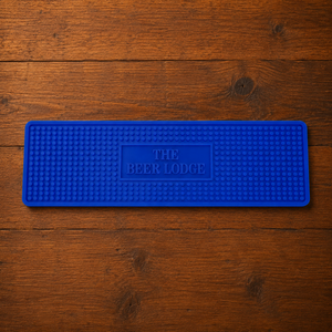 Personalized Custom Silicone Bar Mat 20 x 5 Blue