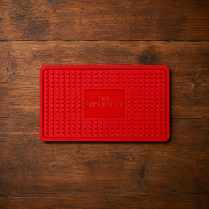 Personalized Custom Silicone Bar Mat 9 x 5 Red
