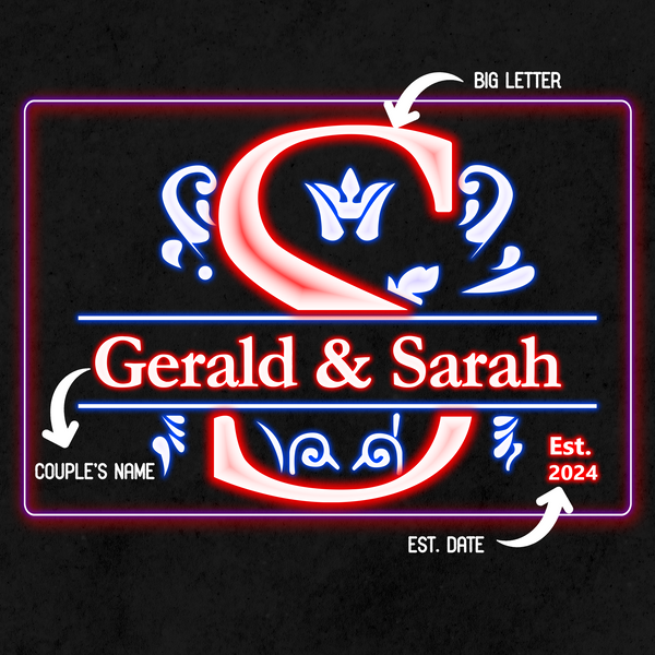 Personalized Couples Name Two Color LED Sign (Three Sizes)