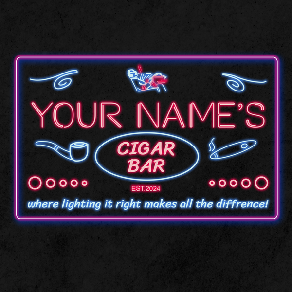 Personalized Cigar Bar Two Colors LED Sign (Three Sizes)