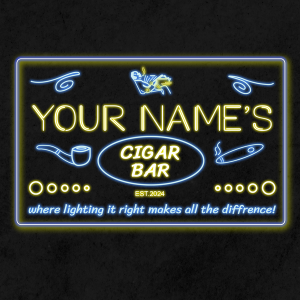 Personalized Cigar Bar Two Colors LED Sign (Three Sizes)