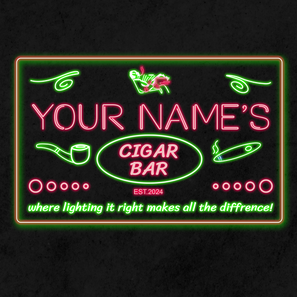 Personalized Cigar Bar Two Colors LED Sign (Three Sizes)