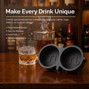 Personalized Custom Silicone Ice Cube Mold 2 Pack Round