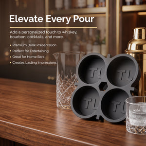 Personalized Custom Silicone Ice Cube Mold 4 Pack Round