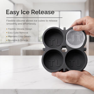 Personalized Custom Silicone Ice Cube Mold 4 Pack Round