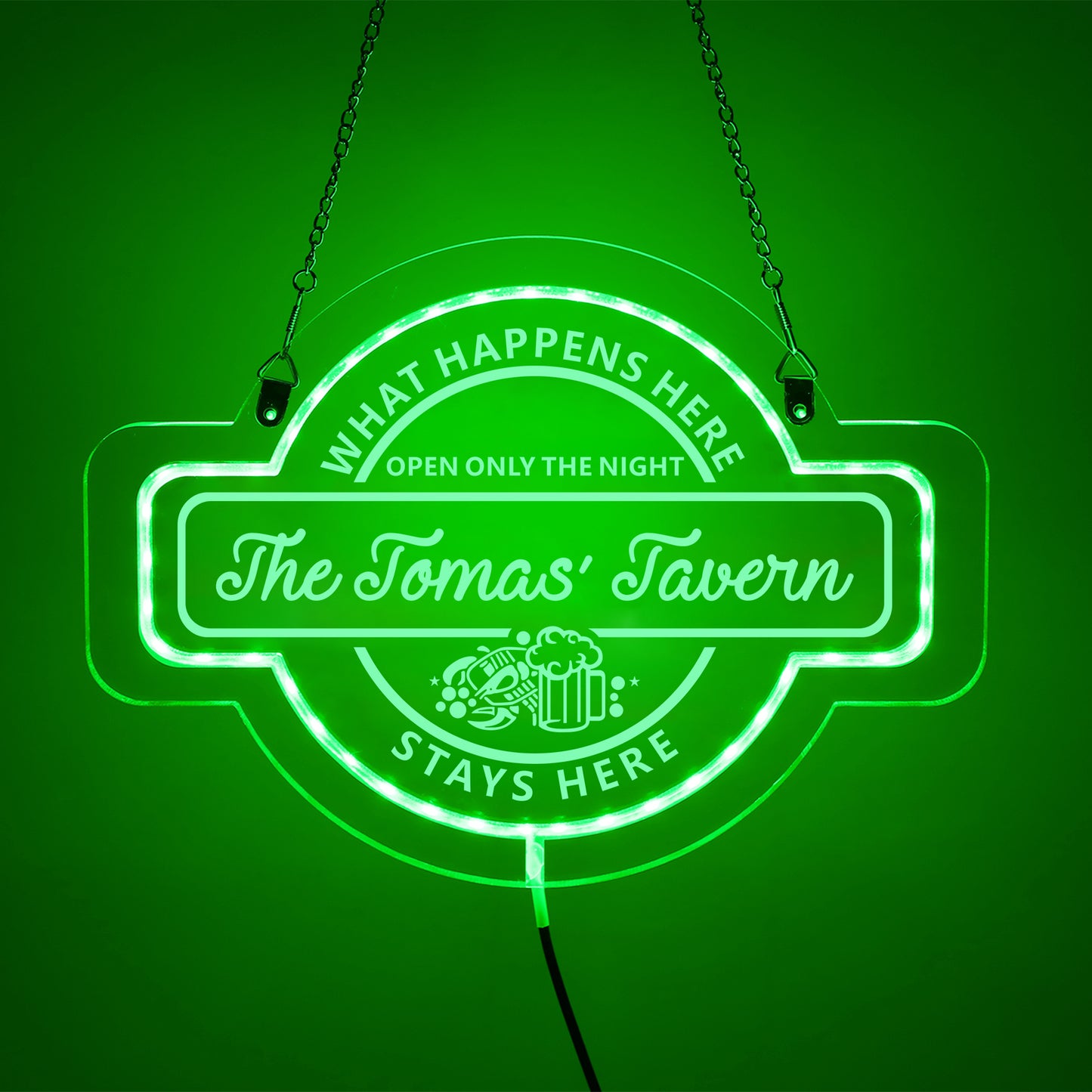 Personalized LED Color Changing Acrylic Tavern Bar Sign