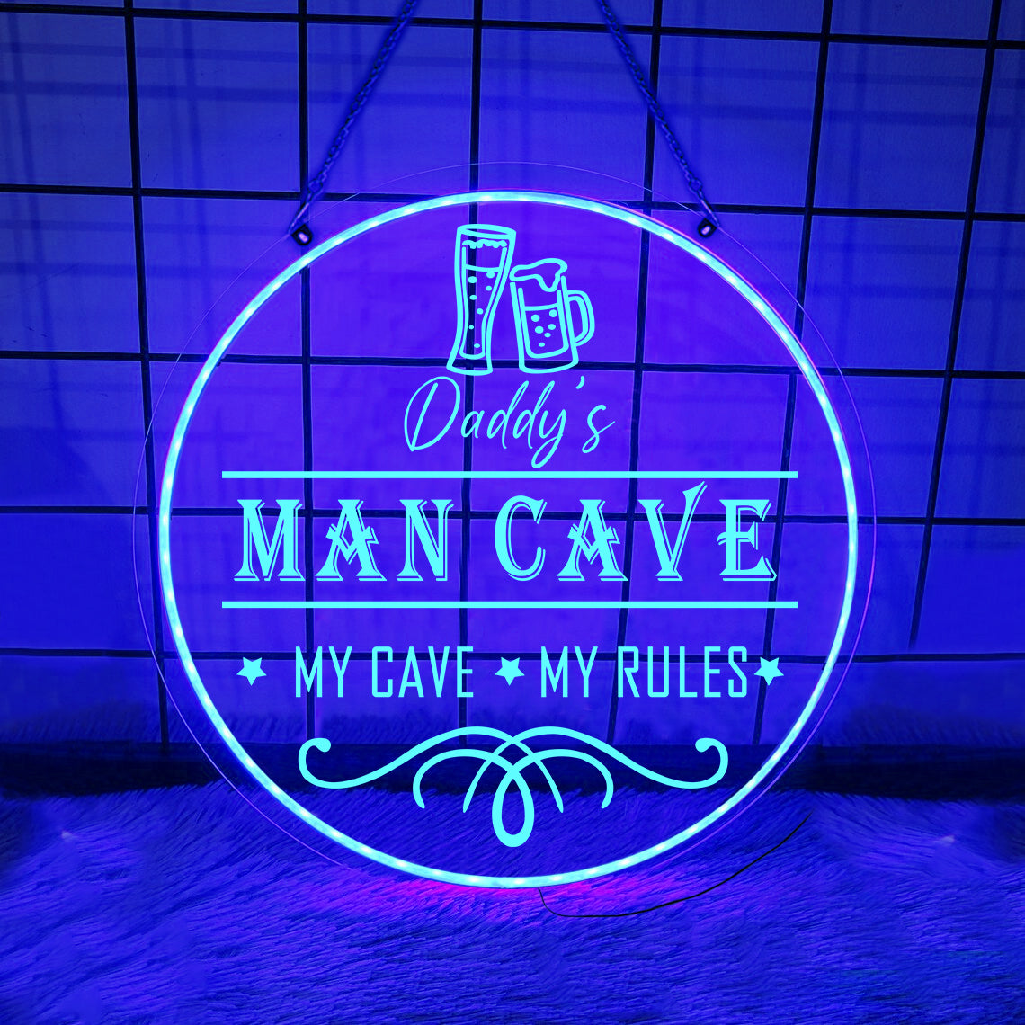 Personalized LED Color Changing Acrylic Man Cave Beer Sign