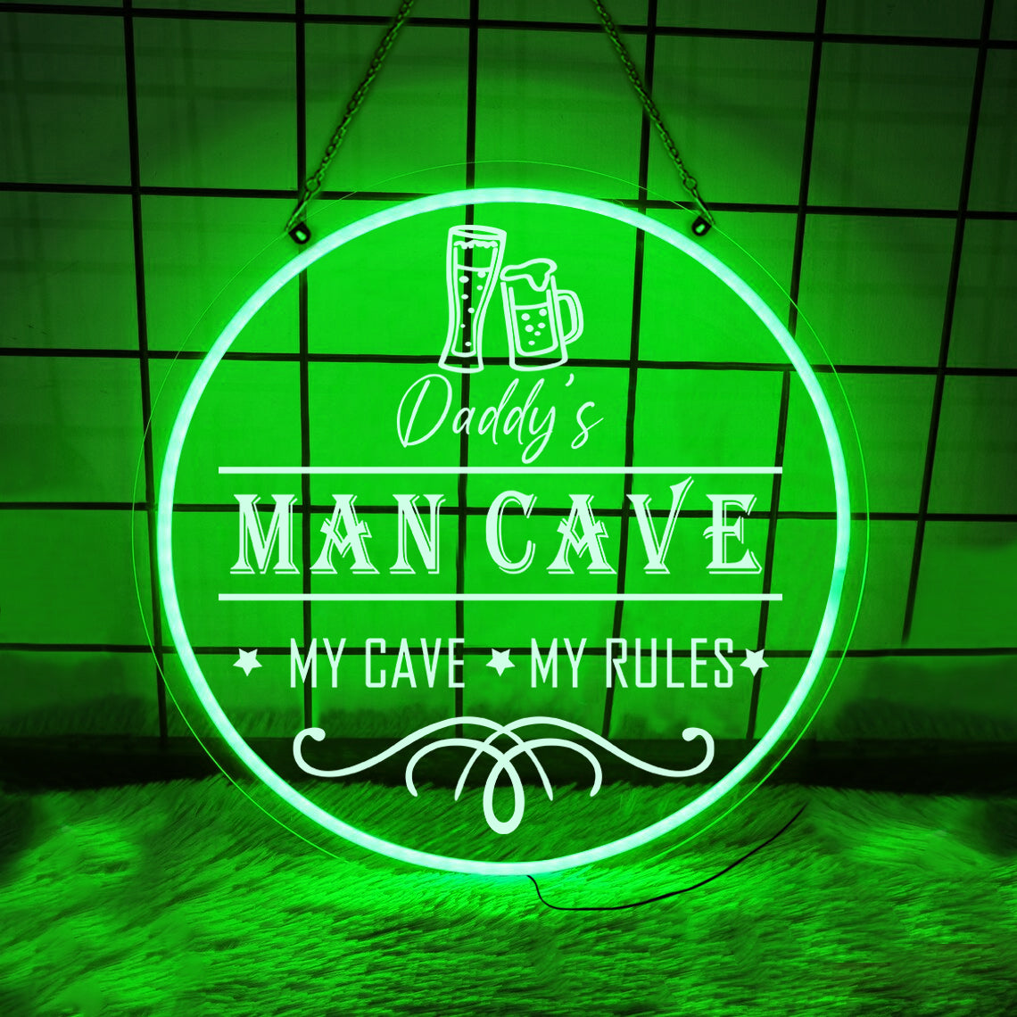 Personalized LED Color Changing Acrylic Man Cave Beer Sign