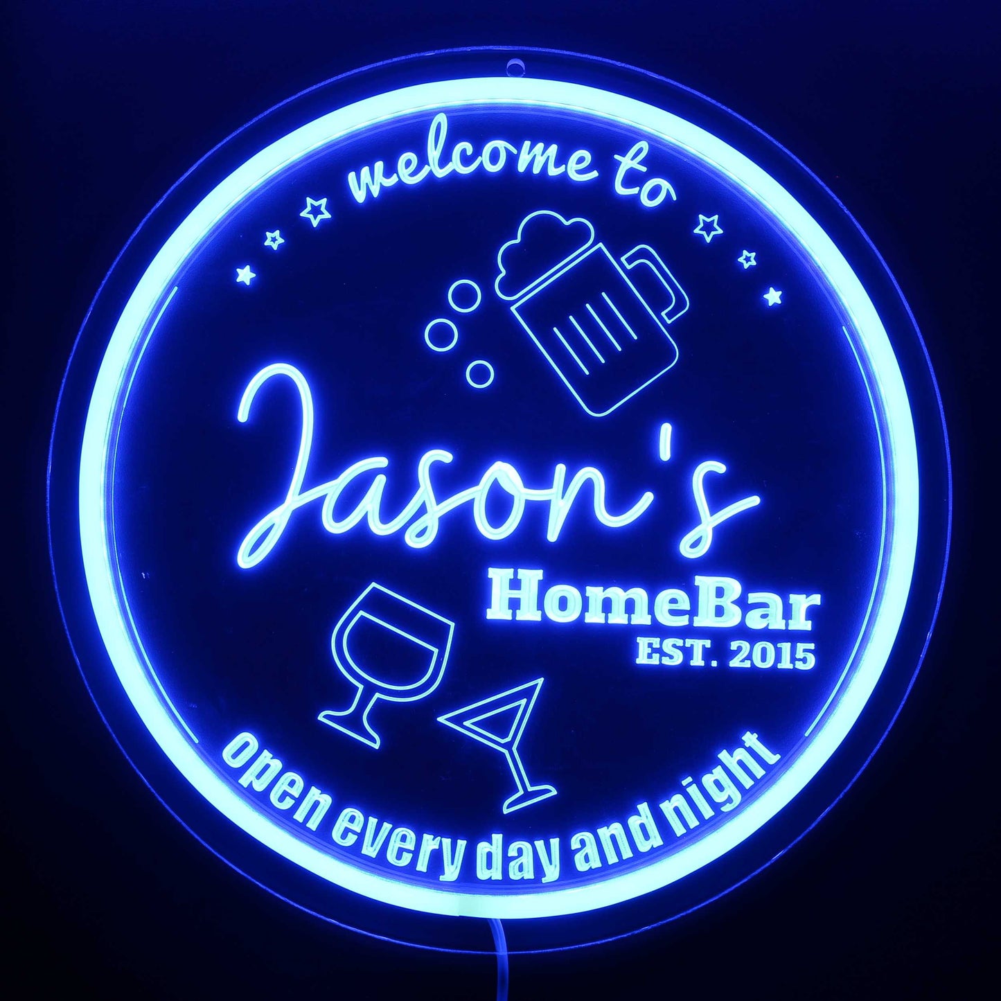 Personalized LED Color Changing Acrylic Bar Drinking Glasses Sign