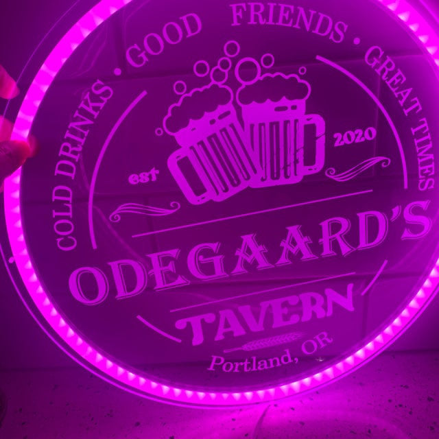 Personalized LED Color Changing Acrylic Tavern Beer Mugs Sign