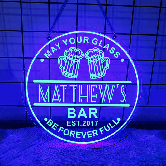 Personalized LED Color Changing Acrylic Double Beer Mug Sign