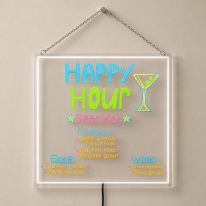 LED Color Changing Acrylic Dry-Erase Menu Board Sign