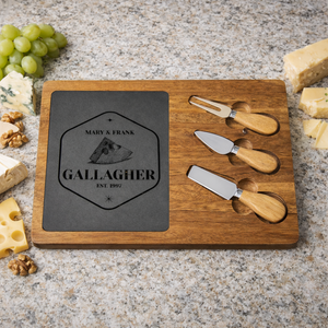 Personalized Cheese Board Set with Three Tools
