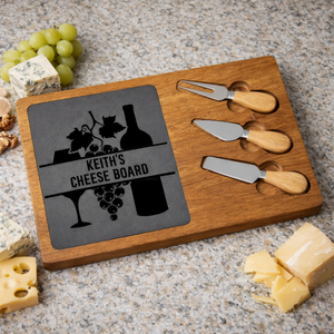 Personalized Cheese Board Set with Three Tools