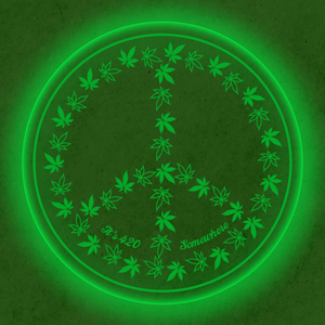 Personalized LED Color Changing Acrylic 420 Peace Sign