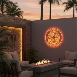 Personalized LED Color Changing Acrylic Backyard Paradise Sign