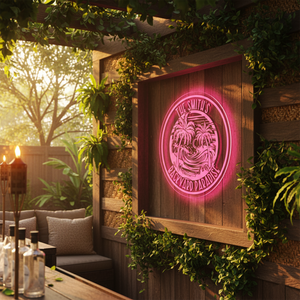 Personalized LED Color Changing Acrylic Backyard Paradise Sign