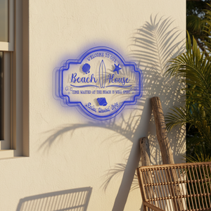 Personalized LED Color Changing Acrylic Beach House Shells Sign