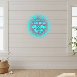 Personalized LED Color Changing Acrylic Beach House Sign