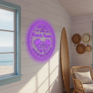 Personalized LED Color Changing Acrylic Beach House Sign