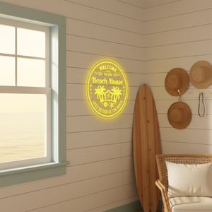 Personalized LED Color Changing Acrylic Beach House Sign