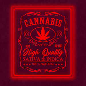 Personalized LED Color Changing Acrylic Cannabis Sign