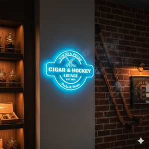 Personalized LED Color Changing Acrylic Cigar & Hockey Sign