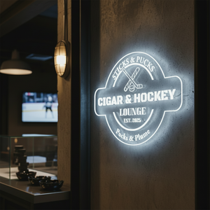 Personalized LED Color Changing Acrylic Cigar & Hockey Sign