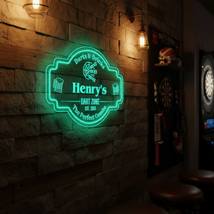 Personalized LED Color Changing Acrylic Dart Zone Sign