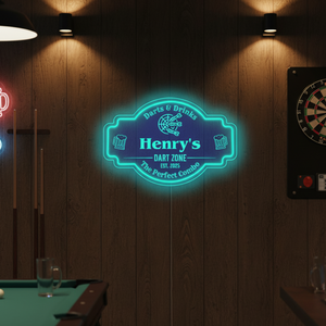 Personalized LED Color Changing Acrylic Dart Zone Sign