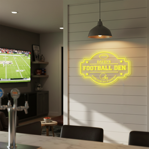 Personalized LED Color Changing Acrylic Football Den Sign