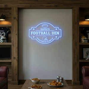 Personalized LED Color Changing Acrylic Football Den Sign