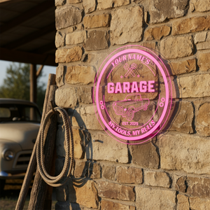 Personalized LED Color Changing Acrylic Garage Pickup Truck Sign