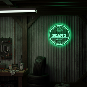 Personalized LED Color Changing Acrylic Garage Wrench Sign