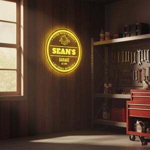 Personalized LED Color Changing Acrylic Garage Wrench Sign