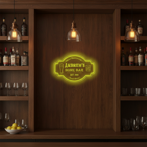 Personalized LED Color Changing Acrylic Home Bar w/Glasses Sign