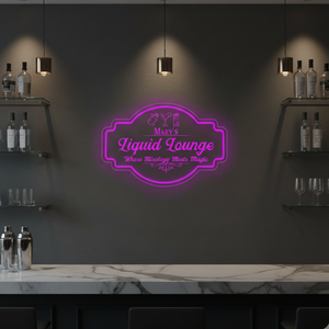 Personalized LED Color Changing Acrylic Liquid Lounge Sign