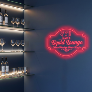Personalized LED Color Changing Acrylic Liquid Lounge Sign