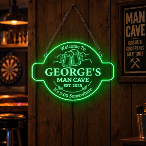 Personalized LED Color Changing Acrylic Man Cave Beers Cheers Sign