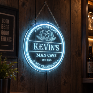 Personalized LED Color Changing Acrylic Man Cave Beers & Hop Sign