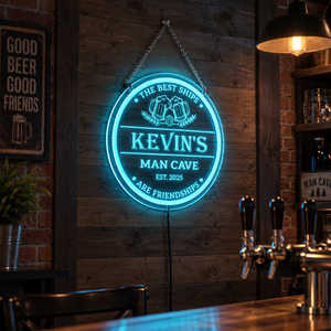 Personalized LED Color Changing Acrylic Man Cave Beers & Hop Sign