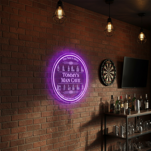 Personalized LED Color Changing Acrylic Man Cave Bottles Sign