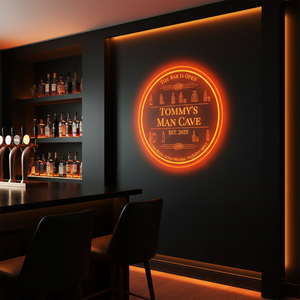 Personalized LED Color Changing Acrylic Man Cave Bottles Sign