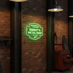 Personalized LED Color Changing Acrylic Metal Shop Sign