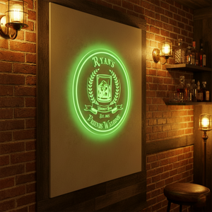 Personalized LED Color Changing Acrylic Whiskey Bar Glass Sign