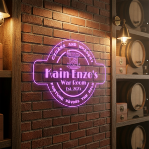 Personalized LED Color Changing Acrylic Whiskey & Cigar Sign
